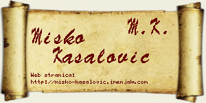 Miško Kasalović vizit kartica